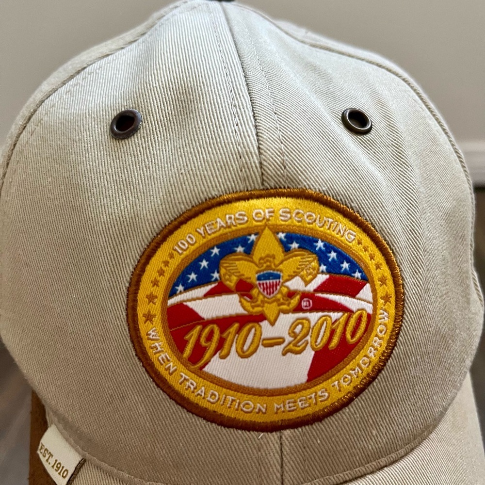Beige and Brown Baseball Cap with Patch - Picture 2 of 11